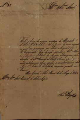 Oficio nº 32 de Francisco Corrêa Vidigal (s.d-1838) a Antônio Luiz Pereira da Cunha (1760-1837), ...