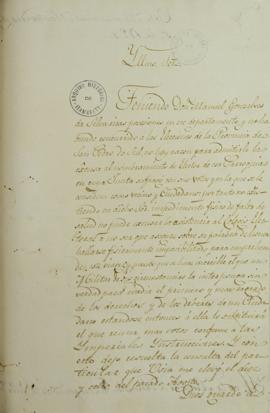 Ofício de 1 de setembro de 1824, enviado pela mesa da Assembleia Paroquial da vila de Melo para M...
