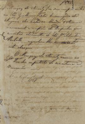 Minuta de despacho de 6 de agosto de 1828, de João Carlos Augusto de Oyenhausen-Gravenburg (s.d.-...