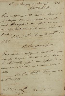 Circular enviada em 20 de outubro de 1828 por Manuel Rodrigues Gameiro Pessoa (s.d.-1846) para o ...