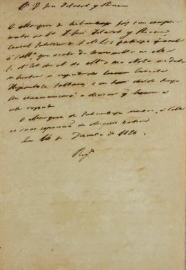 Despacho do Marquês de Inhambupe (1760-1837), endereçado a José Delavrt y Rincon, em 16 de dezemb...