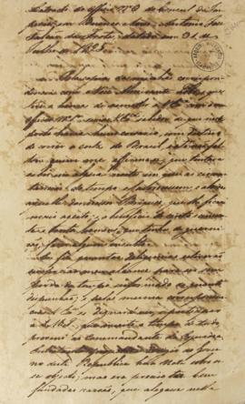 Extrato de ofício de Antônio José Falcão da Frota (1780-1848) de 31 de julho de 1825 relatando a ...