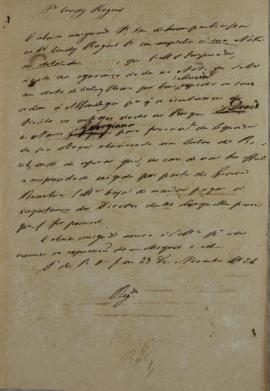 Minuta de despacho de 23 de novembro de 1826, endereçada a Condy Raguet (1784-1842), Cônsul dos E...