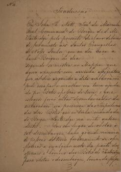 Tradução do depoimento de John Th. Nott, tenente da marinha britânica e comandante do brigue britânico Partridge, sobre a apreensão do brigue Leopoldina. Tradução feita por José Agostinho Barbosa, intérprete da Comissão Mista anglo-brasileira.