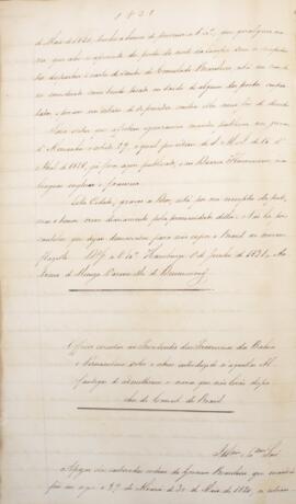 Cópia de circular enviada por Antônio de Menezes Vasconcellos de Drummond (1794-1865), aos presid...