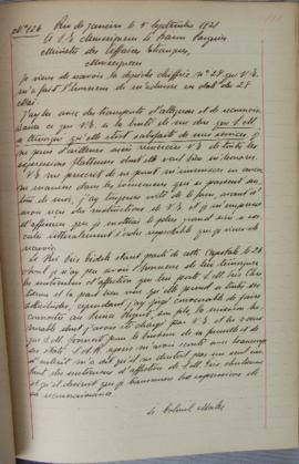 Despacho nº 126, de 5 de setembro de 1821, de Jean-Baptiste Maler (s.d.), Cônsul-geral da França ...