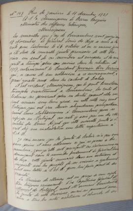 Despacho nº 149, de 11 de dezembro de 1821, de Jean-Baptiste Maler (s.d.), Cônsul-geral da França...