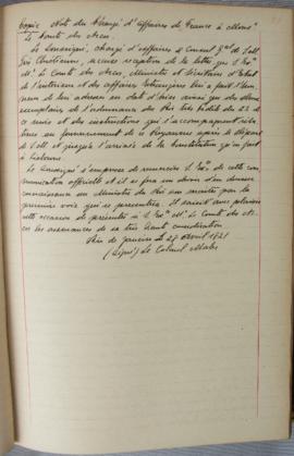 Cópia do despacho de 28 de abril de 1821, de Jean-Baptiste Maler (s.d.), Cônsul-geral da França n...