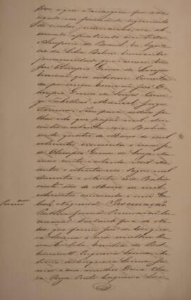 Requerimento original, datado de 24 de fevereiro de 1860, em nome de Francisco Ezequiel Meira, com João Pereira de Andrada como procurador. O requerimento declara que Francisco Ezequiel Meira, em nome de sua esposa, Dona Carlota Maria José Nabuco Cerqueira Lima, e como procurador dos herdeiros do falecido José Cerqueira Lima, requisita a remissão, pela Secretaria de Estado dos Negócios Estrangeiros, da certidão anexada ao requerimento para a Comissão Mista anglo-brasileira instalada na corte do Rio de Janeiro, para que o documento possa ser anexado aos autos de reclamação pendentes acerca da escuna brasileira “Caliope”. Contém anexo da certidão mencionada.