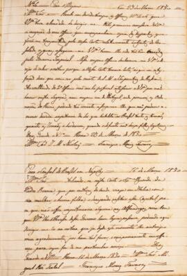 Cópia de ofício enviado por Francisco Muniz Tavares (1793-1876), para Miguel Feital (s.d.), em 16...