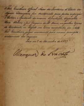 Despacho enviado por João Carlos Augusto de Oyenhausen-Gravenburg (s.d.-1838), em 02 de dezembro ...