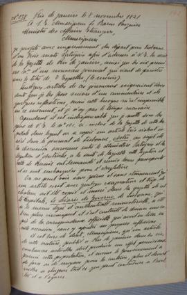 Despacho nº 138, de 8 de novembro de 1821, de Jean-Baptiste Maler (s.d.), Cônsul-geral da França ...