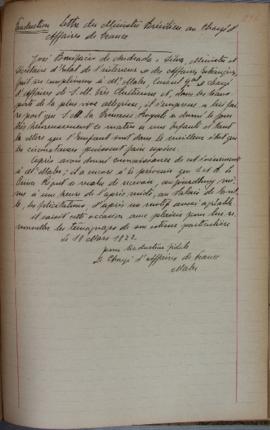 Tradução da carta de 11 de março de 1822, do ministro José Bonifácio de Andrada e Silva (1763-183...
