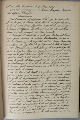 Despacho nº 22, de 8 de maio de 1821, de Jean-Baptiste Maler (s.d.), Cônsul-geral da França no Br...