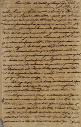 Minuta enviada por João Del Castilho ao Marquês de Aguiar (1752-1817), em 3 de junho de 1814, inf...