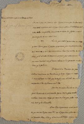 Carta enviada por Lucas José Obes (1782-1838) para José Bonifácio de Andrada e Silva (1763-1838),...