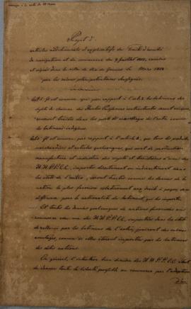Tratado de 22 de março de 1828. Trata-se de um projeto com artigos adicionais e explicativos do t...