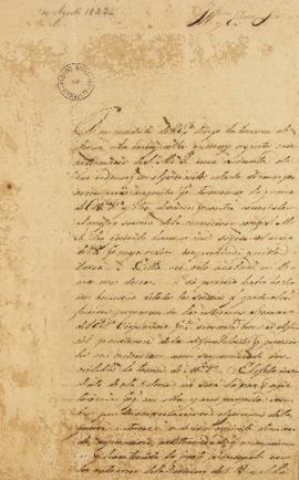 Carta de 10 de agosto de 1823, enviada por Lucas José Obes (1782-1838) para José Joaquim Carneiro...