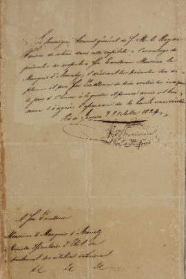 Despacho de 23 de outubro de 1829, de Karl Wilhelm von Theremin, Cônsul-geral da Prússia no Brasi...