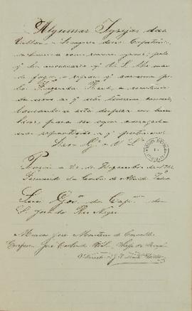 Carta encaminhada ao governador da Capitania de São José do Rio Negro, Francisco Xavier de Mendon...