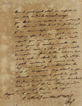 Minuta de 11 de março de 1826, abordando, dentre outros assuntos, a resposta às notas de 2 e 4 de...