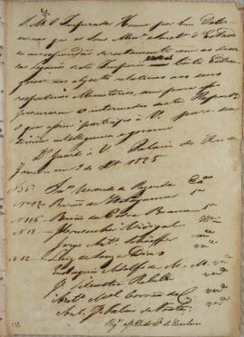Circular enviada para os ministros estrangeiros em 1825, informando sobre a determinação do Imper...