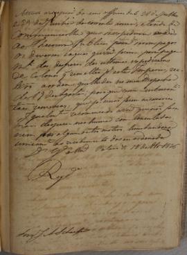 Minuta de Anton von Schaeffer (1779-1835) informando o recebimento dos ofícios datados nos dias 2...