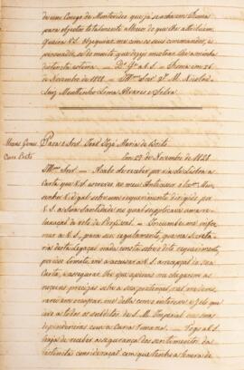 Cópia de ofício enviado por Luiz Moutinho Lima Alvares e Silva (1792-1863), para João José Maria ...