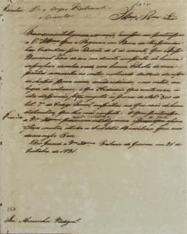Circular enviada em 21 de outubro de 1831 por Francisco Corrêa Vidigal (s.d-1838) para o corpo di...