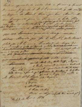 Circular enviada em 23 de junho de 1825, informando sobre a nomeação de um novo Ministro Secretár...