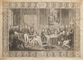 Congresso de Viena, sessão dos plenipotenciários das oito potências signatárias do Tratado de Par...