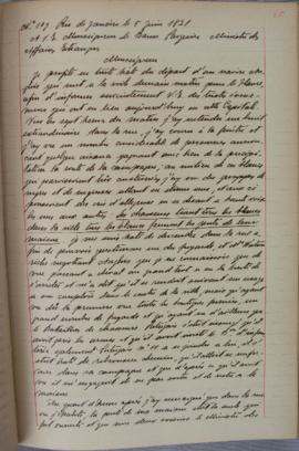 Despacho nº 109, de 5 de junho de 1821, de Jean-Baptiste Maler (s.d.), Cônsul-geral da França no ...