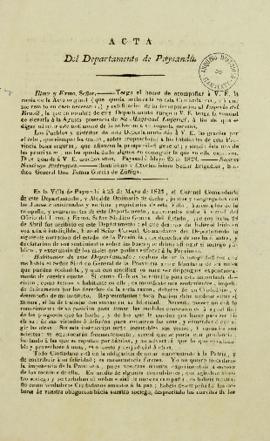 Cópia de 26 de maio de 1823, enviada por Ramon Santiago Rodriguez para Tomás García Zuñiga (1780-...