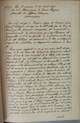 Despacho nº 122, de 20 de agosto de 1821, de Jean-Baptiste Maler (s.d.), Cônsul-geral da França n...