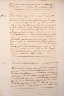 Cópia de ofício enviado por Luiz Moutinho de Lima Álvares e Silva (1792-1863) para Gaspar José Li...