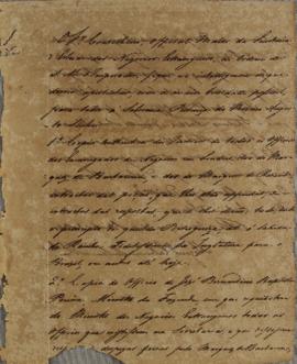 Despacho enviado por Miguel Calmon du Pin e Almeida (1794-1865), em 21 de setembro de 1831 , info...
