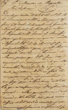 Despacho de Marquês de Aguiar (1752-1817), a João de Castilho, em 18 de abril de 1814, informando...