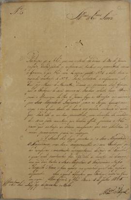 Oficio nº 6 do Monsenhor Francisco Corrêa Vidigal (s.d-1838) a Luis José de Carvalho e Melo (1764...