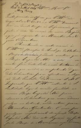 Ofício original, enviado por Antônio Luiz Pereira da Cunha (1760-1837), Visconde de Inhambupe, ao...