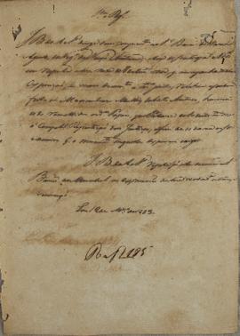 Minuta de despacho de José Bonifácio de Andrada e Silva (1763-1838) para Philippe Leopold Wenzel,...