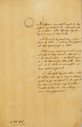 Carta sobre a conferência do orçamento do mês de setembro de 1815 haverá déficit na receita previ...