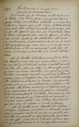 Cópia do despacho de 26 de junho de 1823, de Jean-Baptiste Maler (s.d.-s.d.), cônsul-geral da Fra...