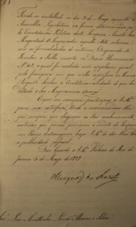 Despacho encaminhado pelo João Carlos Augusto de Oyenhausen-Gravenburg (s.d.-1838), Marquês de Ar...