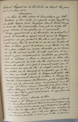 Despacho de 4 de março de 1821, de Conde de Seey. Trata-se de um relatório sobre a revolução do B...