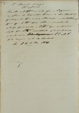 Despacho enviado para Francisco Corrêa Vidigal (s.d-1838) em 16 de julho de 1831 rementendo-se a ...