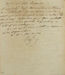 Circular enviada para o corpo diplomático em 18 de novembro de 1826, solicitando a ida para a pro...