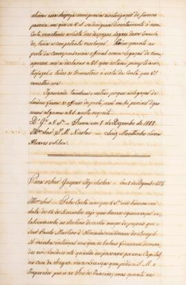 Cópia de ofício enviado por Luiz Moutinho Lima Alvares e Silva (1792-1863), para Gaspar José Lisb...
