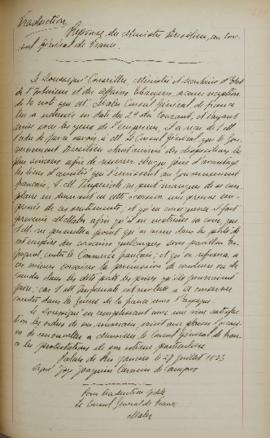Ofício de 29 de julho de 1823, do ministro José Joaquim Carneiro de Campos (1768-1836), a Jean-Ba...