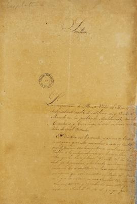 Ofício de Lucas José Obes (1782-1838) para D. Pedro I em que relata sobre a aclamação de D. Pedro...