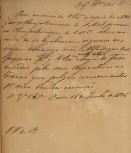 Minuta de aviso sem indicação de autoria, dirigido a Manuel Jacinto Nogueira da Gama (1765-1847),...